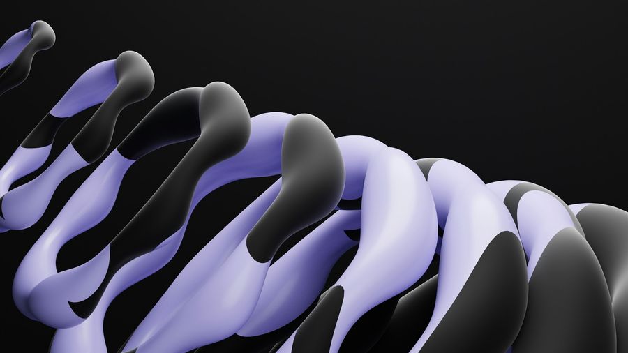 Abstract purple and black twisting shapes